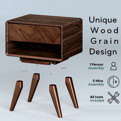 Laden Handcrafted Solid Wood Nightstand-18