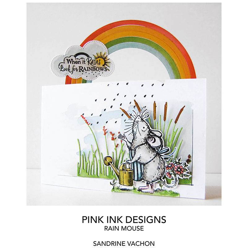 Pink Ink Designs Rain Mouse A7 Clear Stamp-2