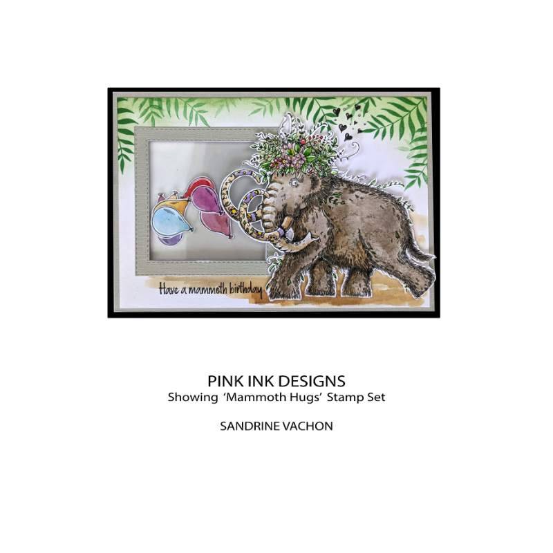 Pink Ink Designs Mammoth Hugs 6 in x 8 in Clear Stamp Set-4