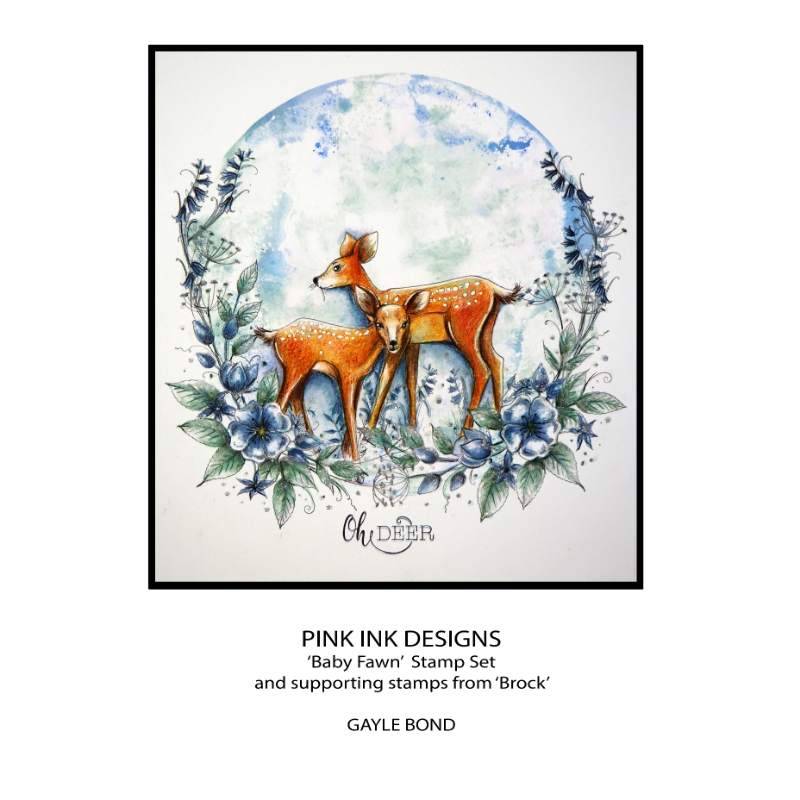 Pink Ink Designs Fawn 6 in x 8 in Clear Stamp Set-4