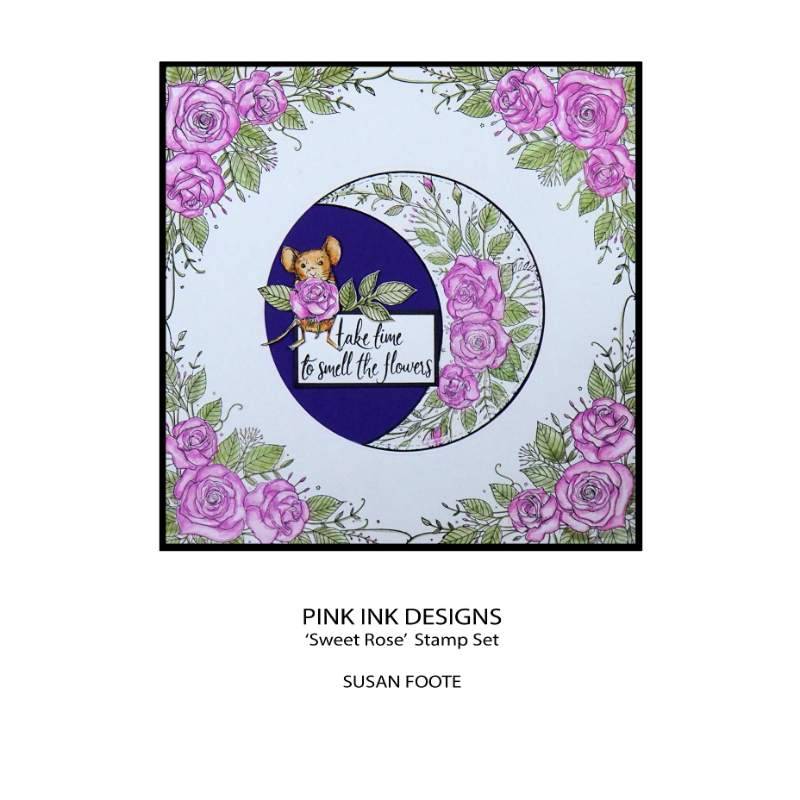 Pink Ink Designs Sweet Rose 6 in x 8 in Clear Stamp Set-4