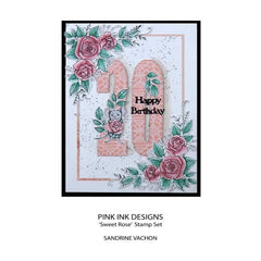 Pink Ink Designs Sweet Rose 6 in x 8 in Clear Stamp Set-9