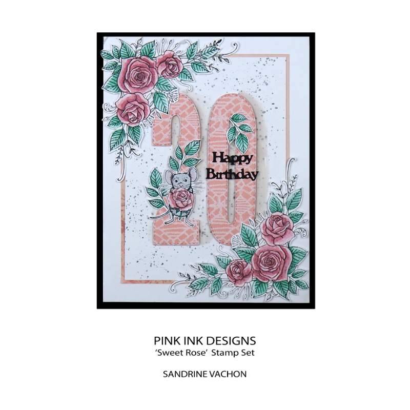 Pink Ink Designs Sweet Rose 6 in x 8 in Clear Stamp Set-9