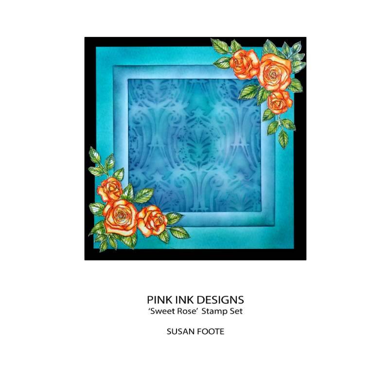 Pink Ink Designs Sweet Rose 6 in x 8 in Clear Stamp Set-7