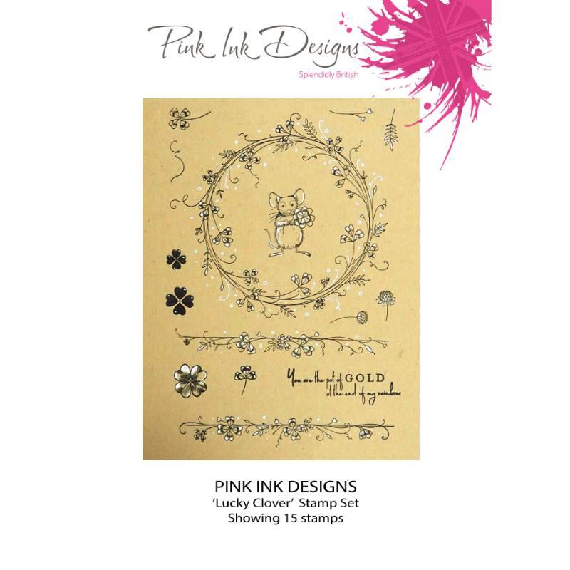 Pink Ink Designs Lucky Clover 6 in x 8 in Clear Stamp Set-12