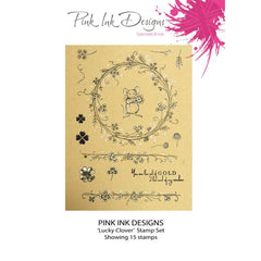 Pink Ink Designs Lucky Clover 6 in x 8 in Clear Stamp Set-12