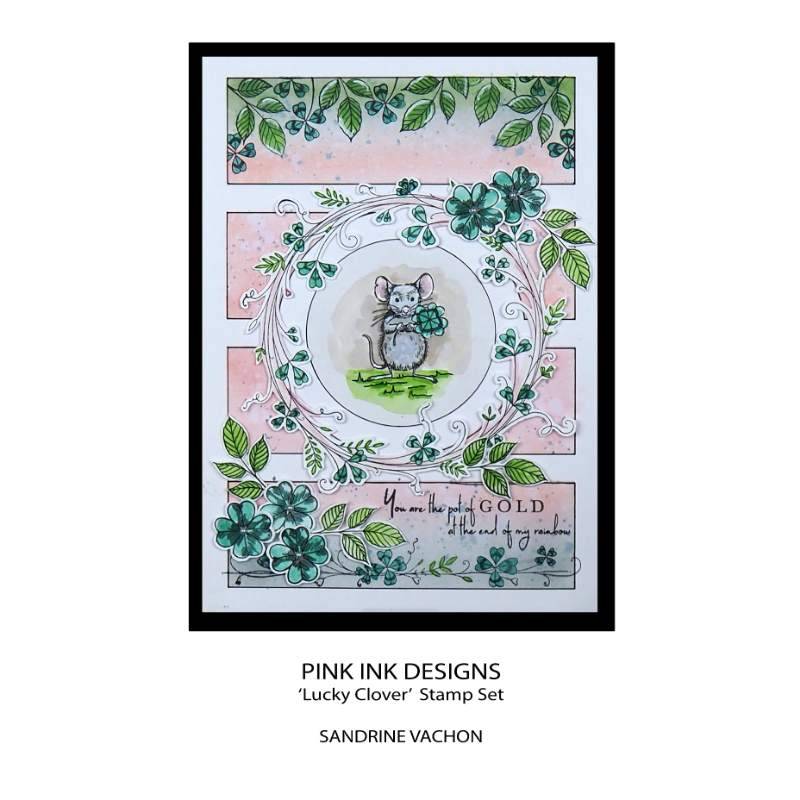 Pink Ink Designs Lucky Clover 6 in x 8 in Clear Stamp Set-5