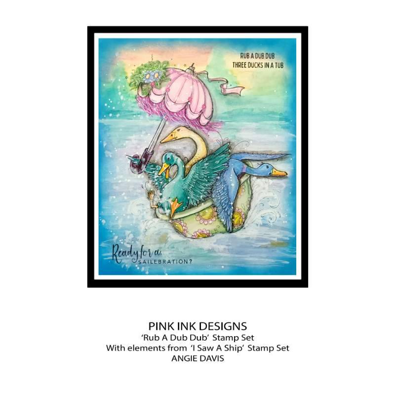 Pink Ink Designs Rub A Dub Dub 6 in x 8 in Clear Stamp Set-11