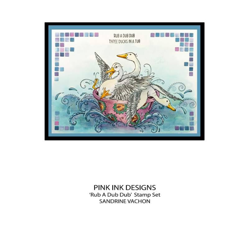 Pink Ink Designs Rub A Dub Dub 6 in x 8 in Clear Stamp Set-7