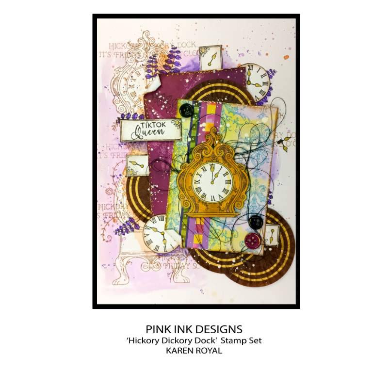 Pink Ink Designs Hickory Dickory Dock 6 in x 8 in Clear Stamp Set-3