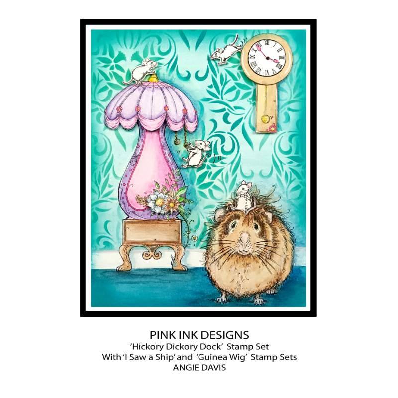 Pink Ink Designs Hickory Dickory Dock 6 in x 8 in Clear Stamp Set-5