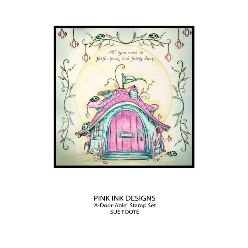 Pink Ink Designs A-Door-Able 6 in x 8 in Clear Stamp Set-4