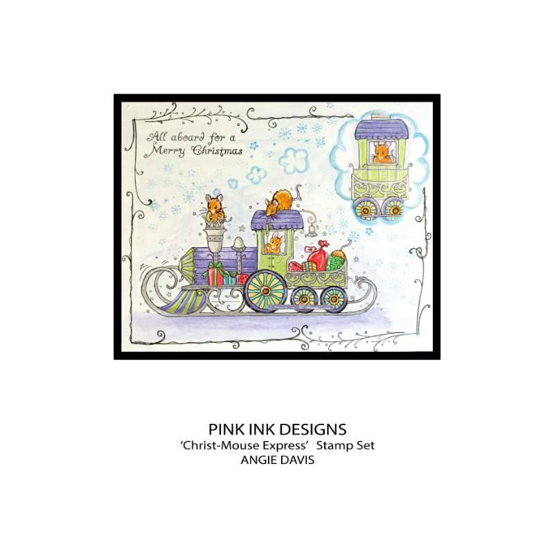 Pink Ink Designs Christ-Mouse Express 6 in x 8 in Clear Stamp Set-4