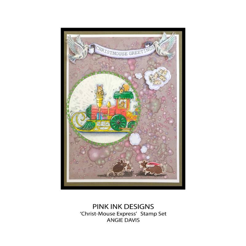 Pink Ink Designs Christ-Mouse Express 6 in x 8 in Clear Stamp Set-5