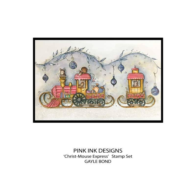 Pink Ink Designs Christ-Mouse Express 6 in x 8 in Clear Stamp Set-6