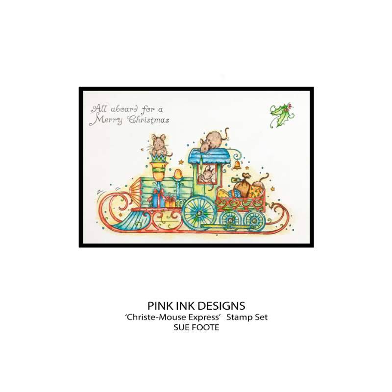 Pink Ink Designs Christ-Mouse Express 6 in x 8 in Clear Stamp Set-7