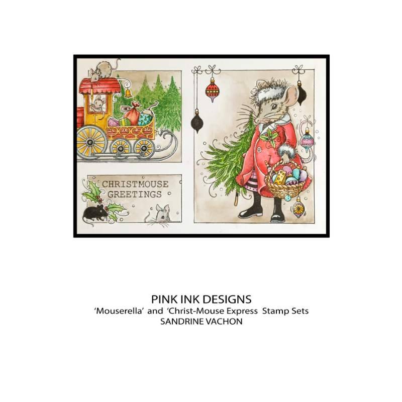 Pink Ink Designs Mouserella 6 in x 8 in Clear Stamp Set-7