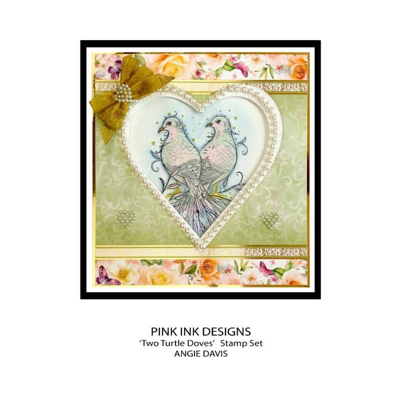 Pink Ink Designs Two Turtle Doves 6 in x 8 in Clear Stamp Set-5