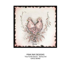 Pink Ink Designs Two Turtle Doves 6 in x 8 in Clear Stamp Set-7
