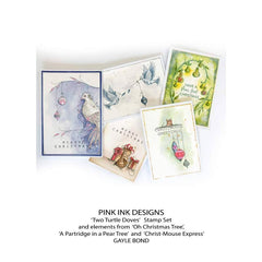 Pink Ink Designs Two Turtle Doves 6 in x 8 in Clear Stamp Set-8