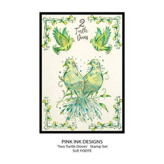 Pink Ink Designs Two Turtle Doves 6 in x 8 in Clear Stamp Set-11