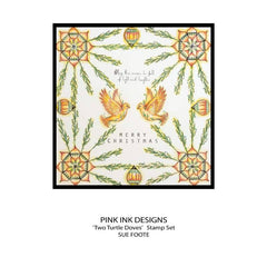 Pink Ink Designs Two Turtle Doves 6 in x 8 in Clear Stamp Set-12