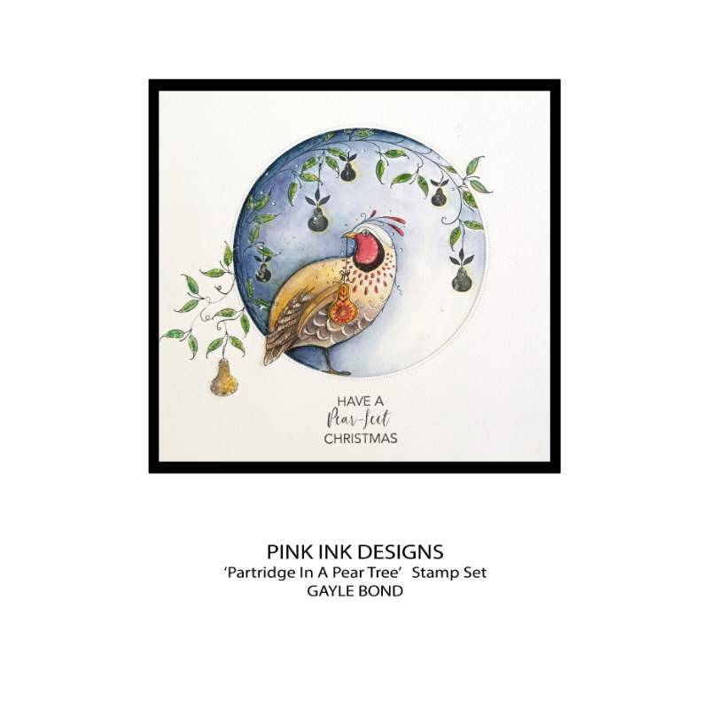 Pink Ink Designs Partridge In A Pear Tree 6 in x 8 in Clear Stamp Set-6