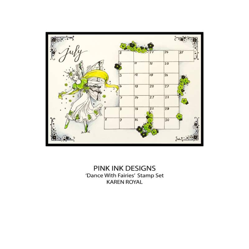 Pink Ink Designs Dance With Fairies 6 in x 8 in Clear Stamp Set-8