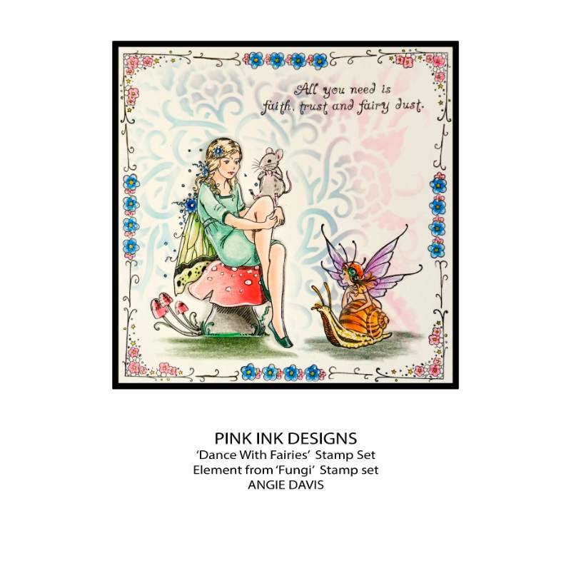 Pink Ink Designs Dance With Fairies 6 in x 8 in Clear Stamp Set-7