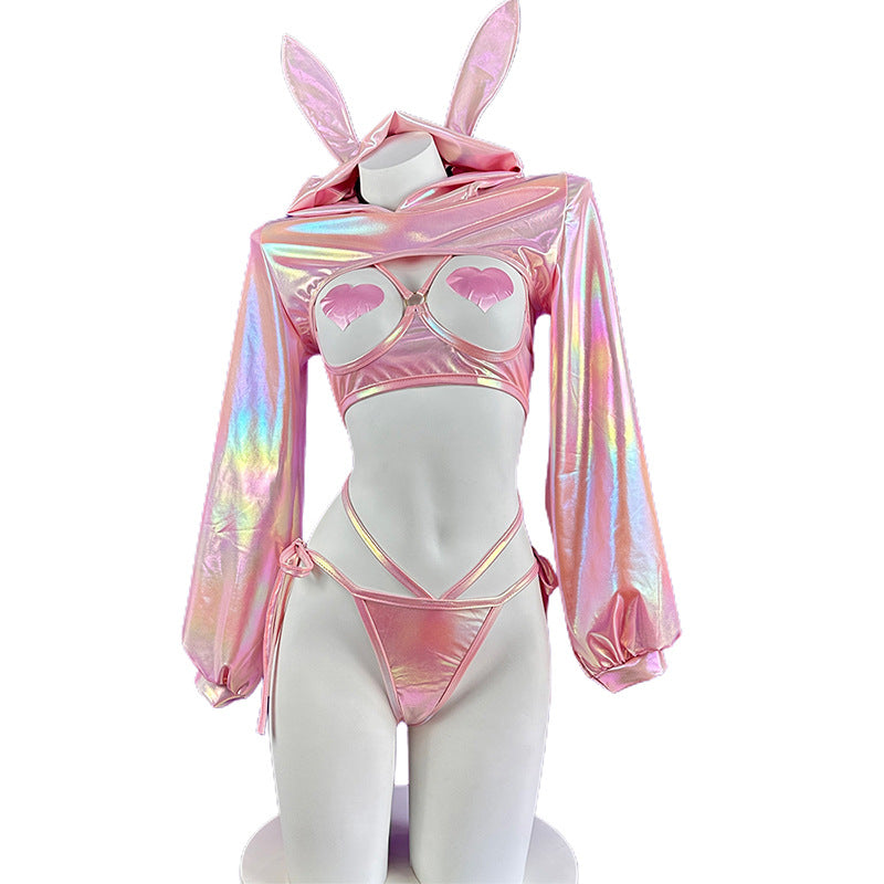 Anime Bunny Girl Style Neo Chrome Swimwear Sexy Bikini Cosplay Lingerie-16