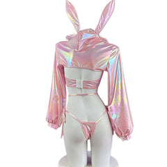 Anime Bunny Girl Style Neo Chrome Swimwear Sexy Bikini Cosplay Lingerie-17