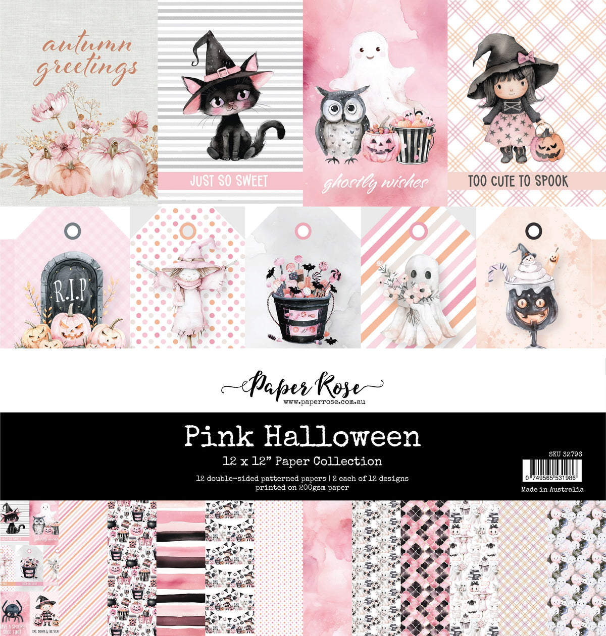 Pink Halloween 12x12 Paper Collection 32796-1