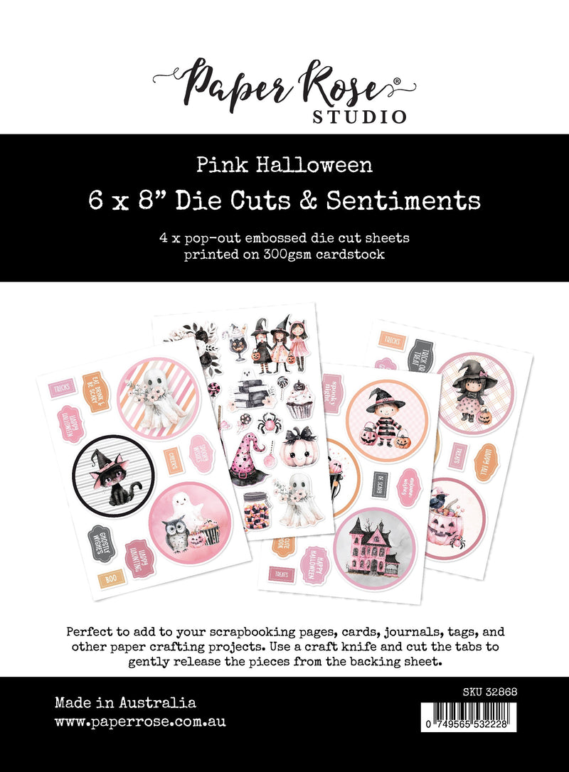 Pink Halloween 6x8" Die Cuts & Sentiments 32868-1