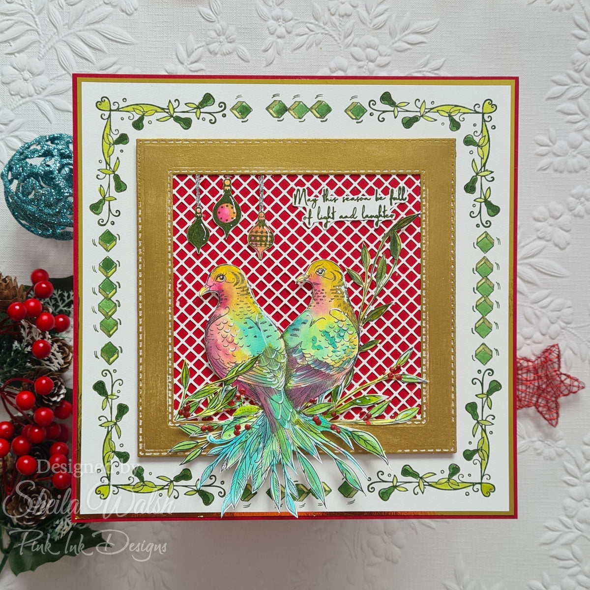 Pink Ink Designs Two Turtle Doves 6 in x 8 in Clear Stamp Set-2