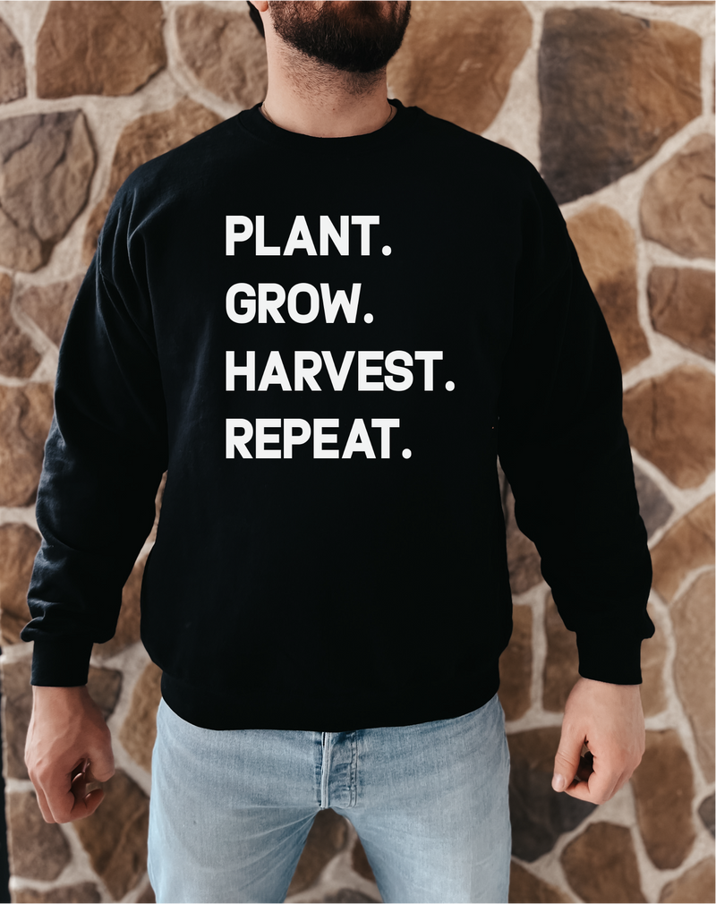 Plant Grow Harvest Repeat Unisex Crewneck-1