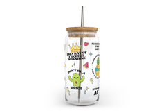 Pop Art Affirmations Glass Can with Bamboo Lid-2