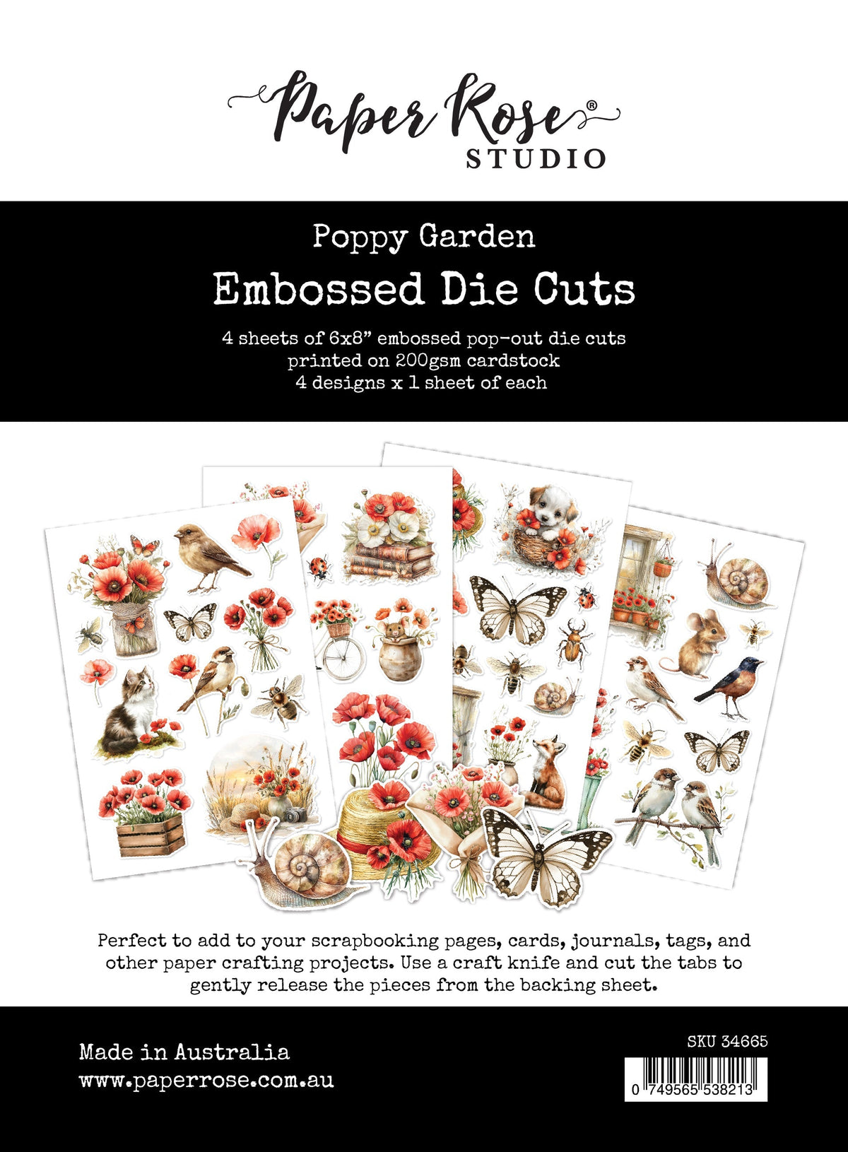Poppy Garden Embossed Die Cuts 34665-1