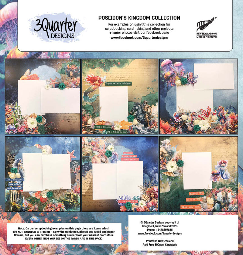 Colección de álbumes de recortes Poseidon's Kingdom de 12x12 de 3Quarter Designs-2