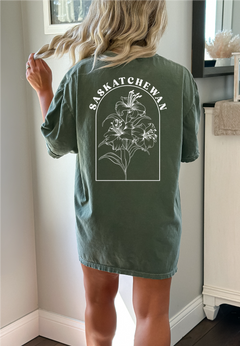 Line Art Prairie Lily Unisex T-shirt | Saskatchewan Apparel-3