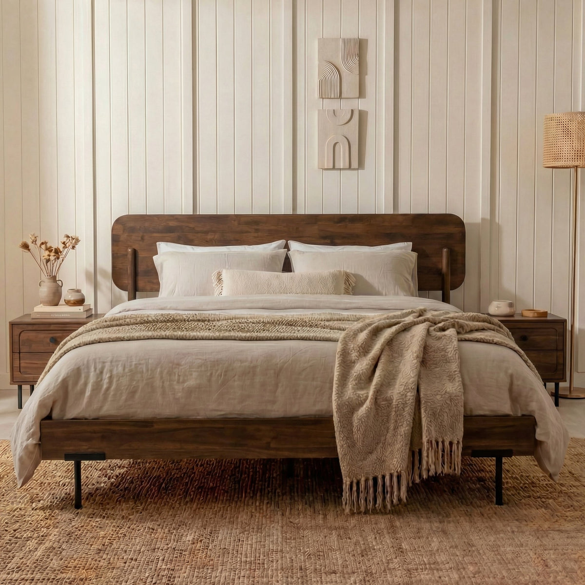 Frida Solid Wood Bed Frame-16