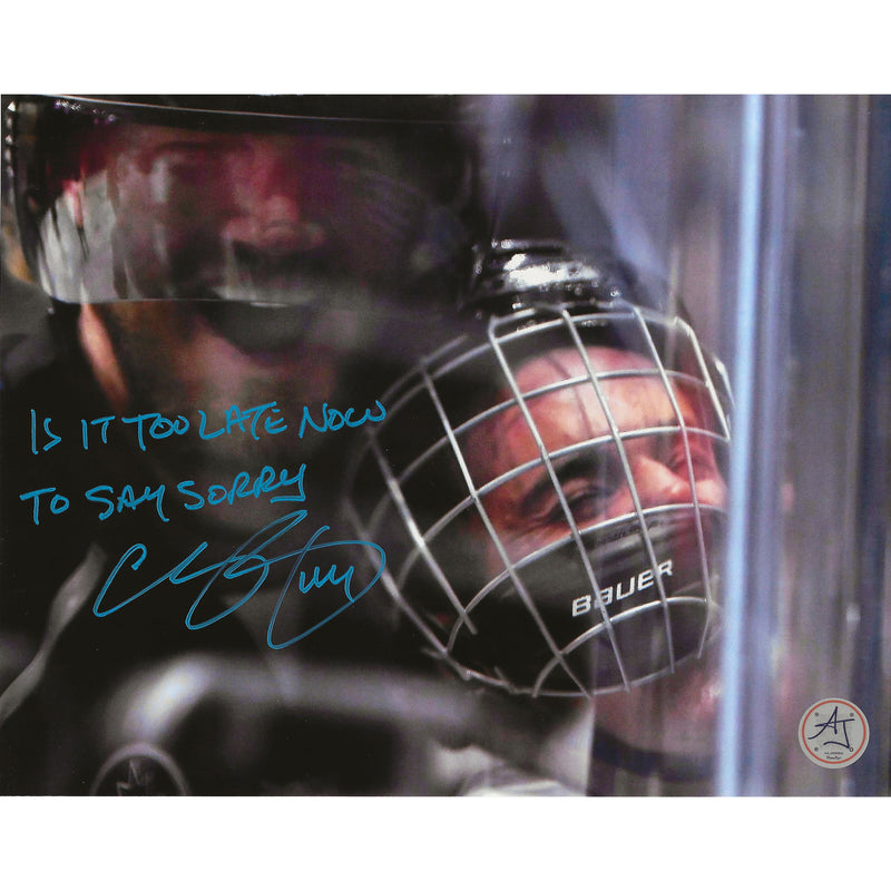 Chris Pronger Autographed Hitting Justin Bieber 8x10 Photo Inscribed-1