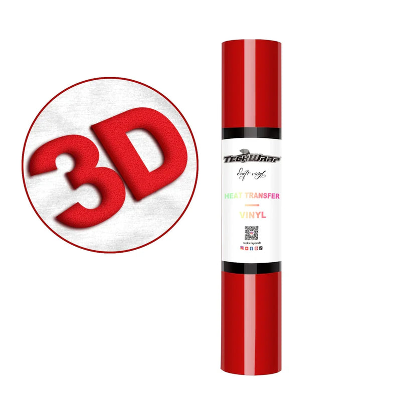 Teckwrap Puff Heat Transfer Vinyl - Red | Perfect for 3-D Look-1