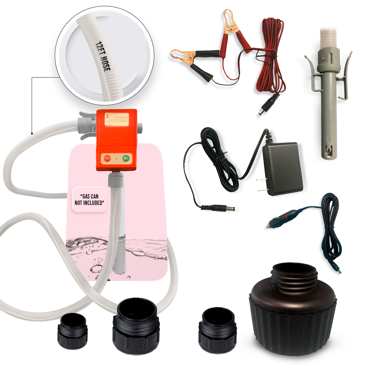 *New* PumpMatic Super Long Gas Pump w/ 12 Ft Hose - 3.2 GPM - Gas, Diesel, Kerosene