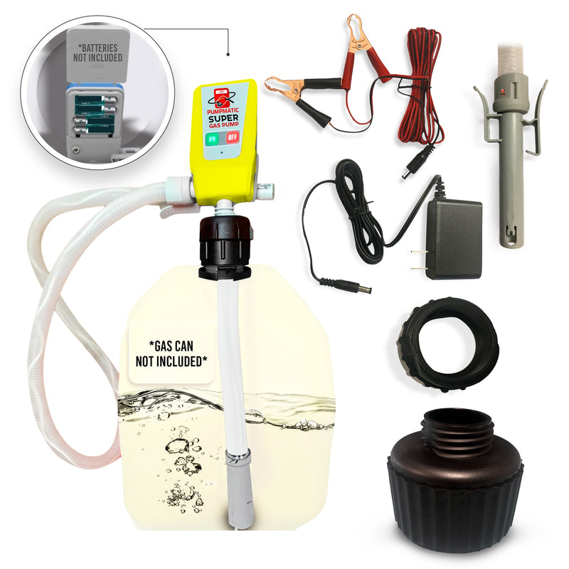 Diesel PumpMatic Super Gas Pump Fuel Transfer Pump + 3 Power Sources w/ 4.25ft Hose Siphon-1