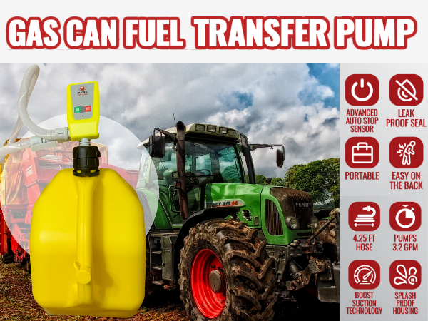 Diesel PumpMatic Super Gas Pump Fuel Transfer Pump + 3 Power Sources w/ 4.25ft Hose Siphon-11