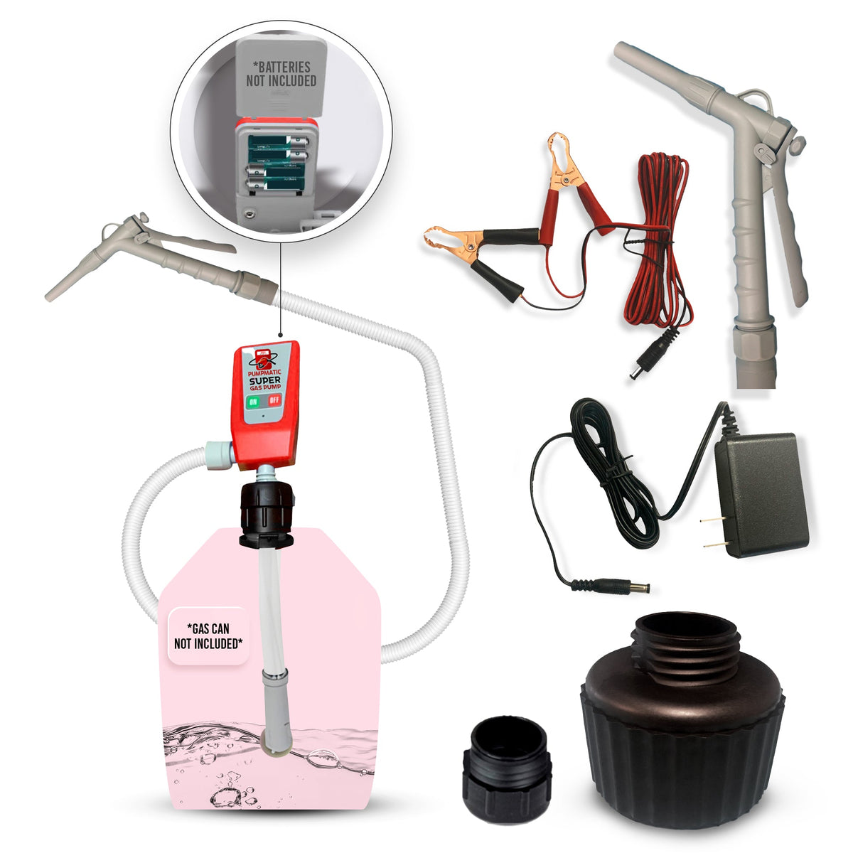 *New* PumpMatic Super Gas Pump w/ 4.25 Ft Hose & Flow Control Nozzle-1
