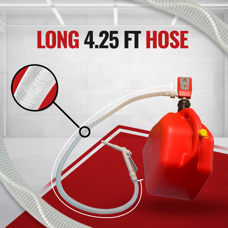 *New* PumpMatic Super Gas Pump w/ 4.25 Ft Hose & Flow Control Nozzle-5