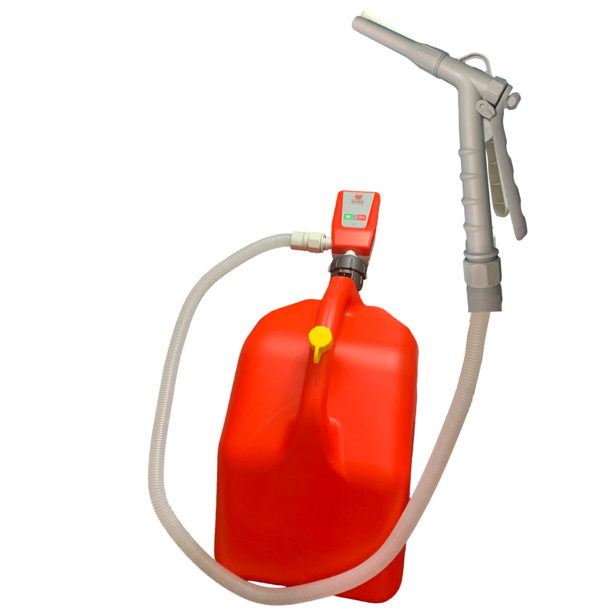PUMPMATIC SUPER GAS PUMP FLOW CONTROL NOZZLE + 5 GALLON GAS CAN COMBO KIT-1
