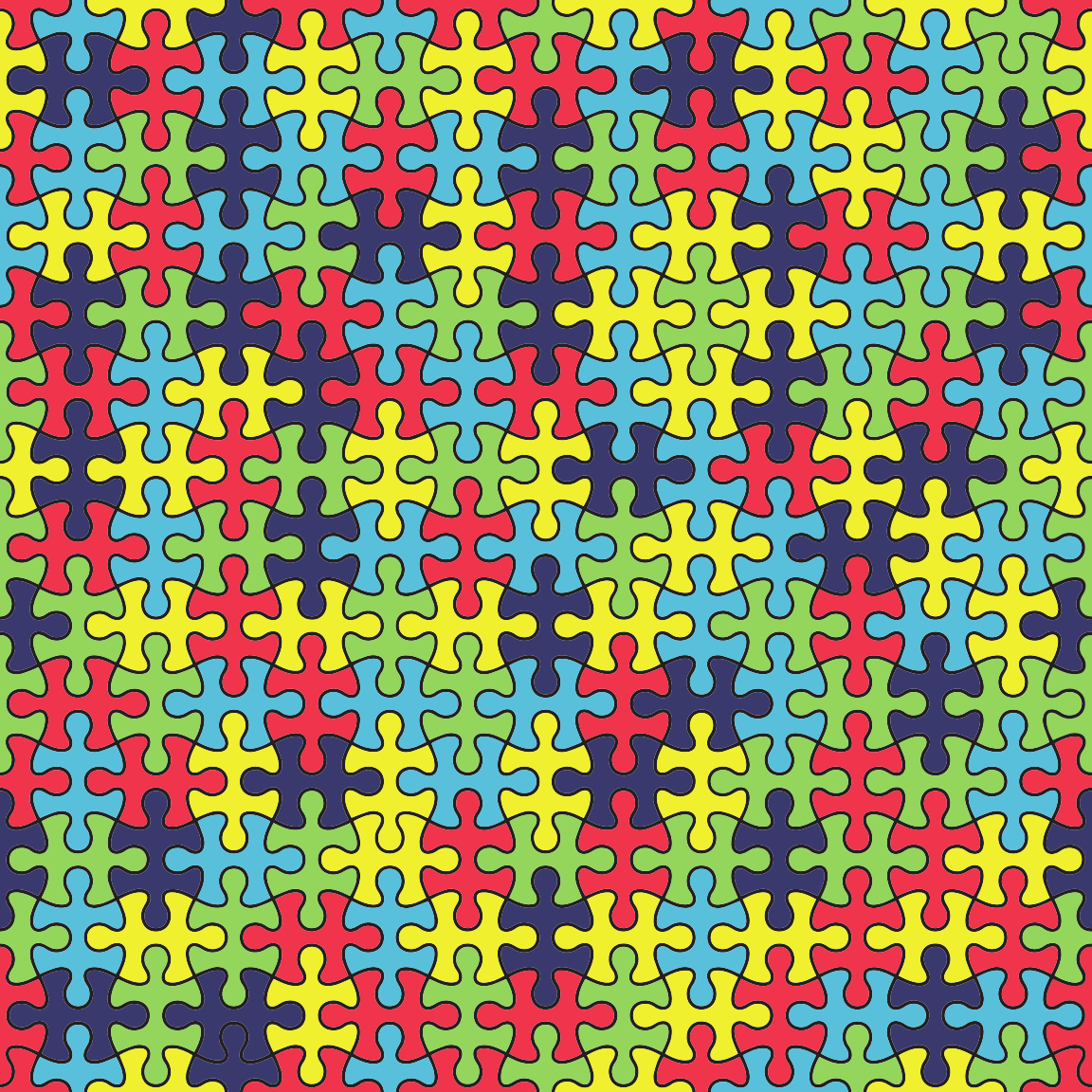 Puzzle/Autism Pattern Adhesive Vinyl-1