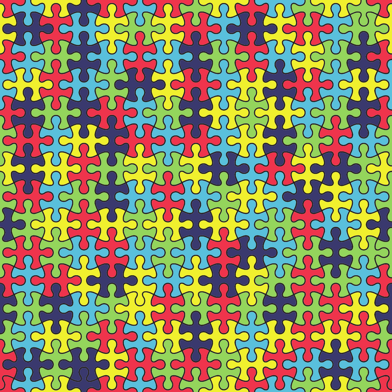 Puzzle/Autism Pattern Adhesive Vinyl-1